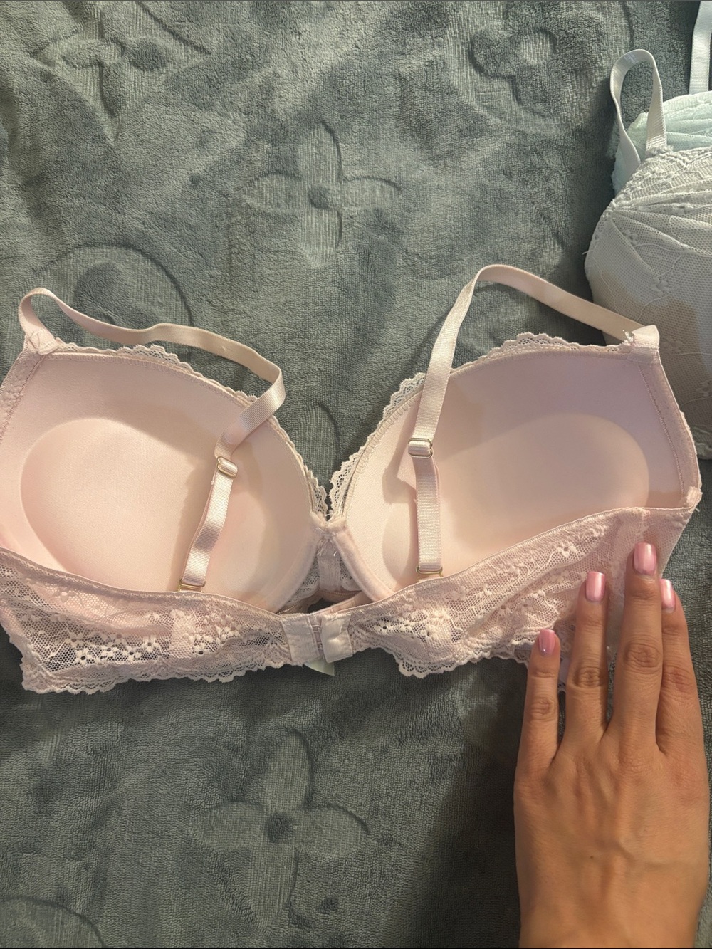 Women's Lace Push up Bra - Pink, Light Blue, and Grey size 36C - Picture 3 of 6